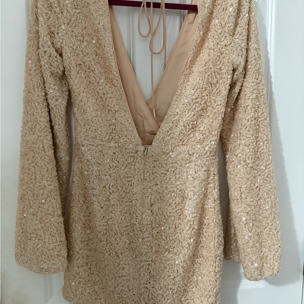 Elegant Sequin V-Neck Dress